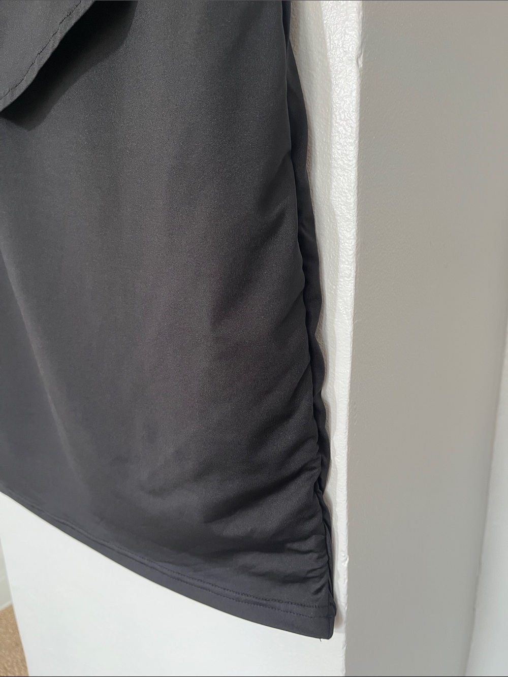 Black Ponte Knit Overlay Dress - Women - Picture 6 of 12